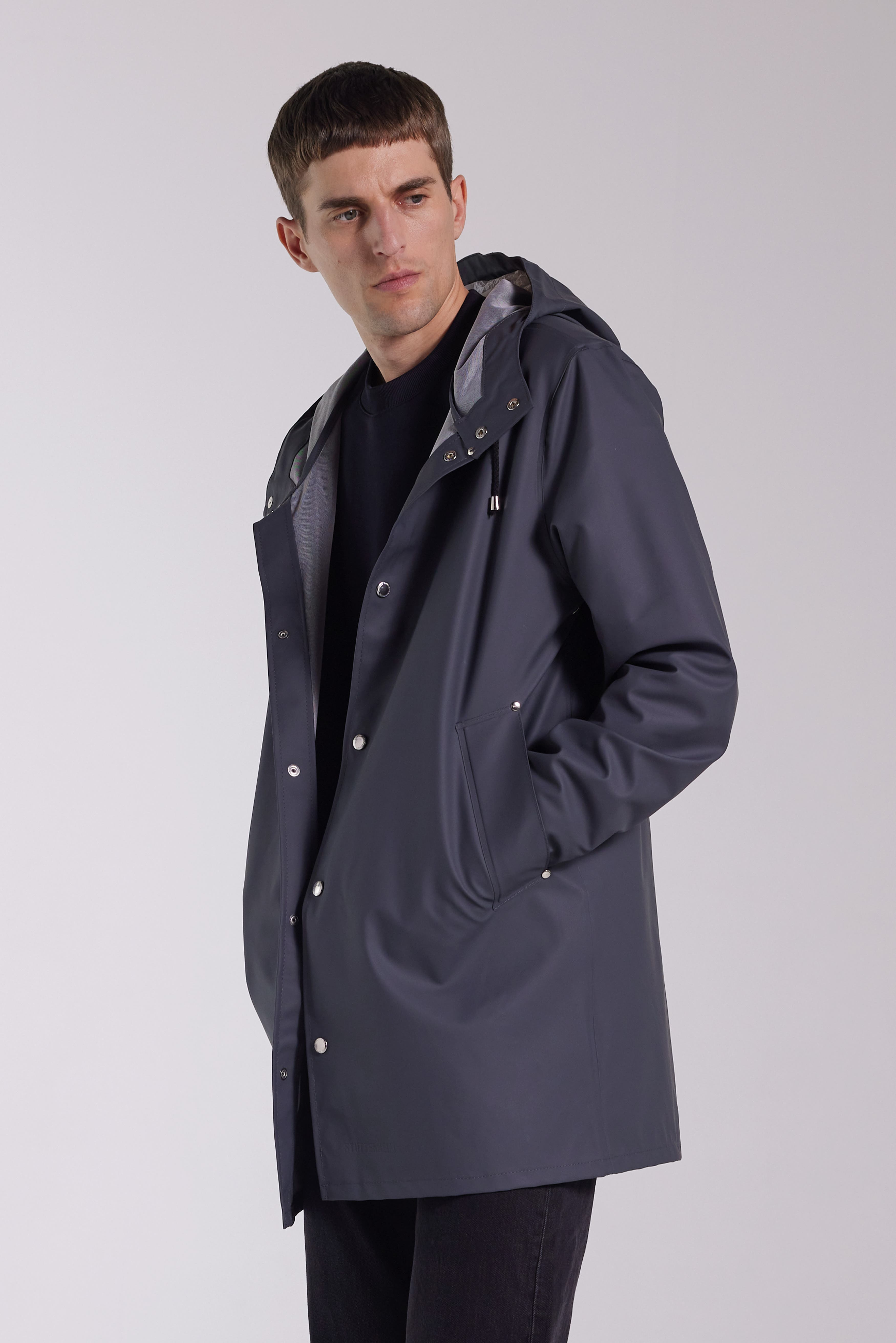Stutterheim Stockholm Lightweight Raincoat in Charcoal at Nordstrom - 7