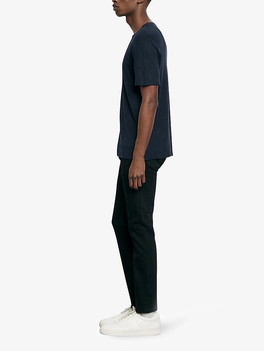 Crewneck linen-jersey T-shirt - 3