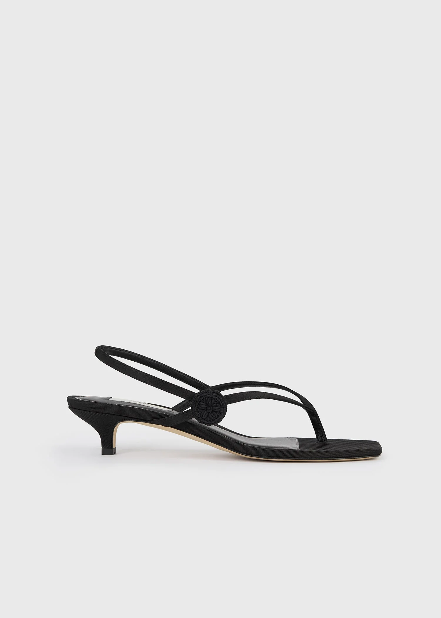 Slingback satin flip flops black - 1