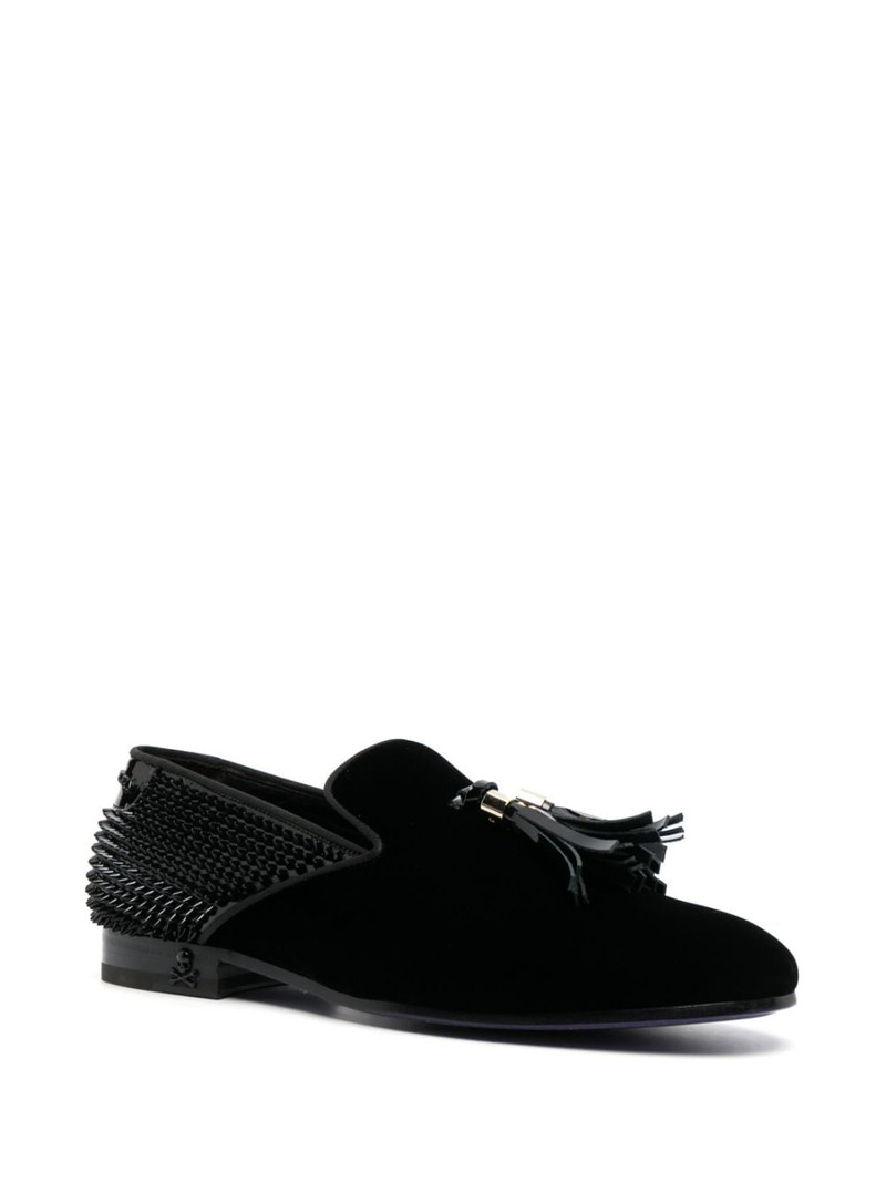 PHILIPP PLEIN Studs velvet loafers outlook