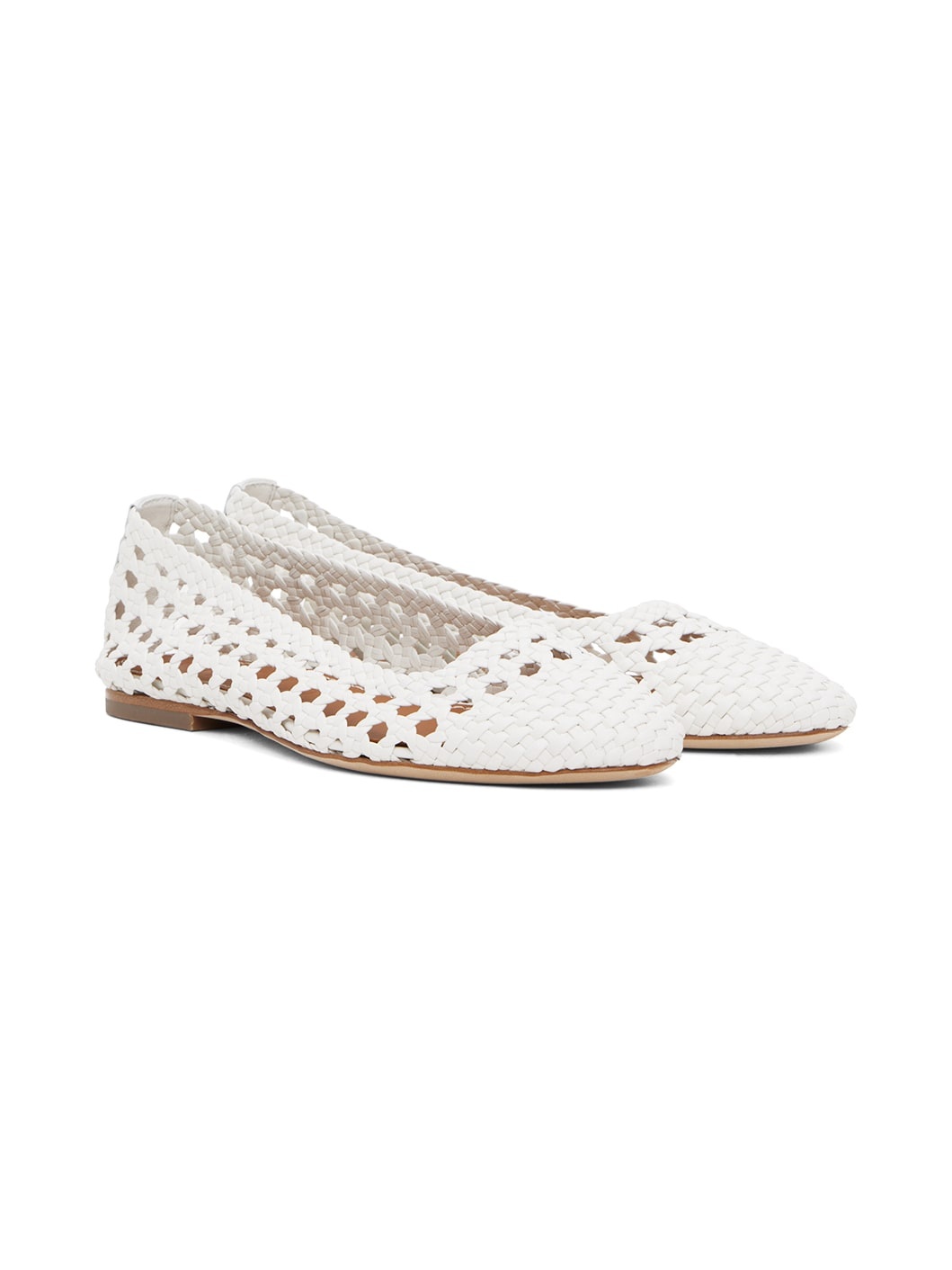 White Nell Crochet Ballerina Flats - 4