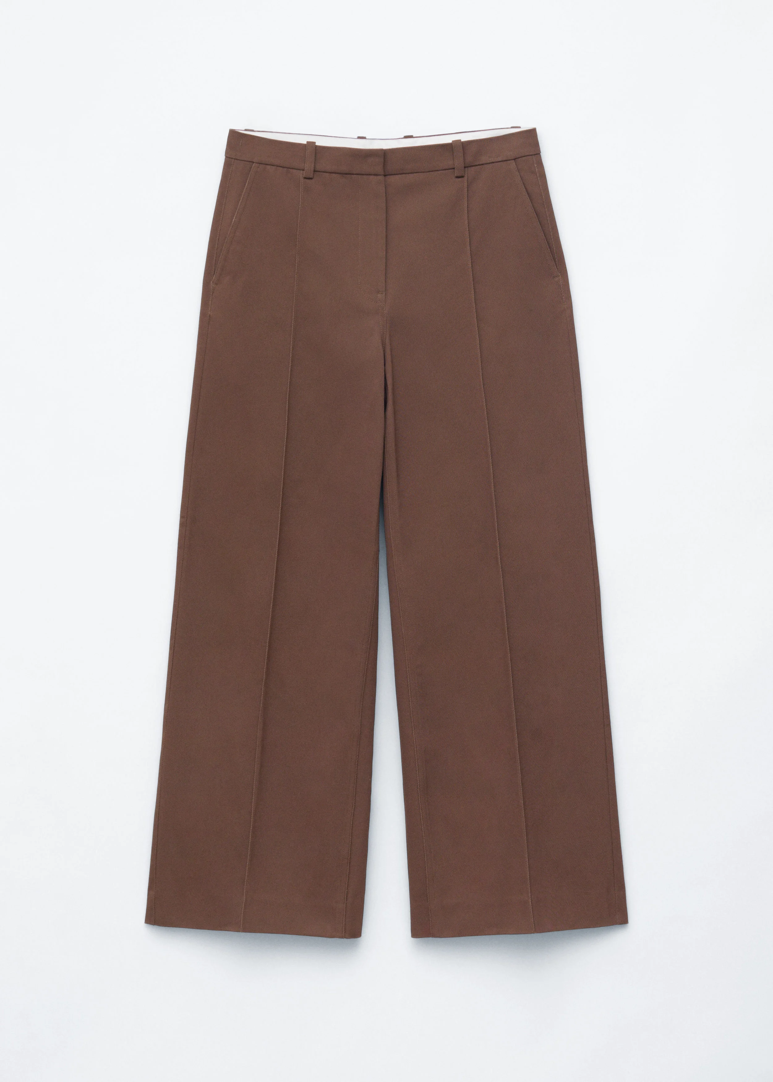 Press-Crease Cotton Trousers - 1