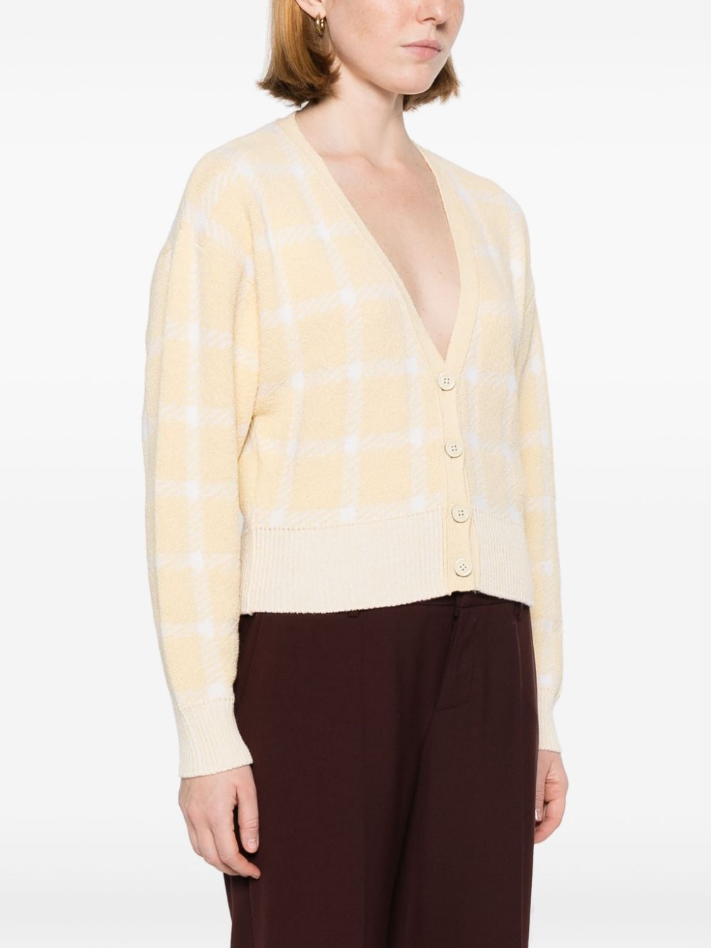 tartan knitted cardigan - 3