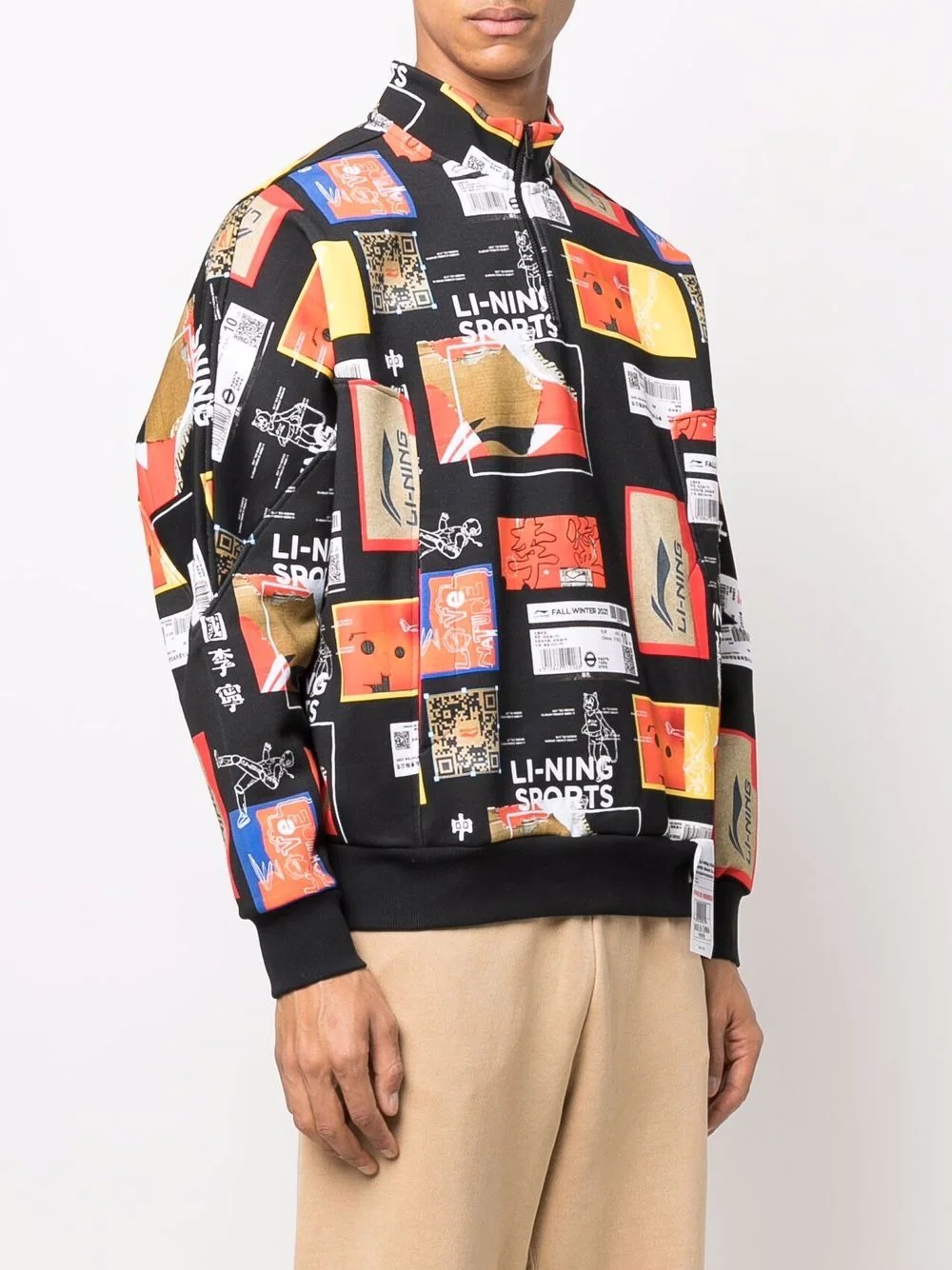 graphic-print quarter-zip jumper - 3