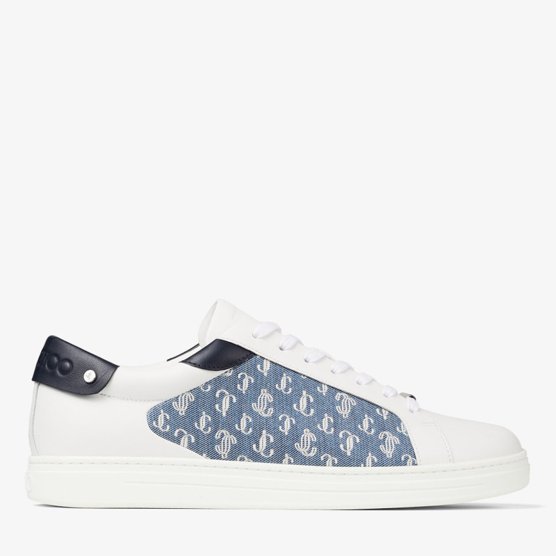 Rome/m
White Leather and Denim JC Monogram Pattern Low-Top Trainers 1