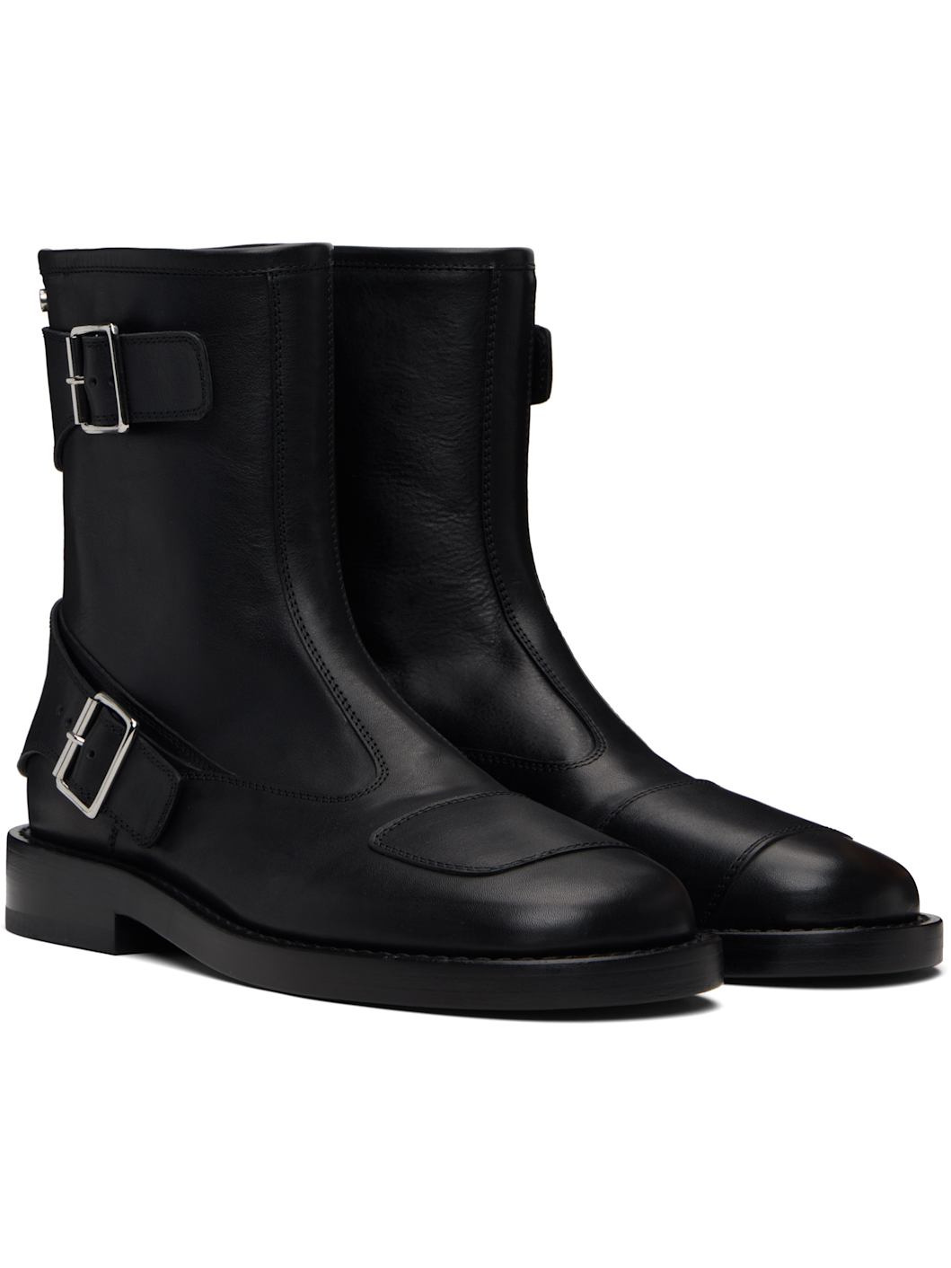 Black Eero Ankle Biker Boots - 4