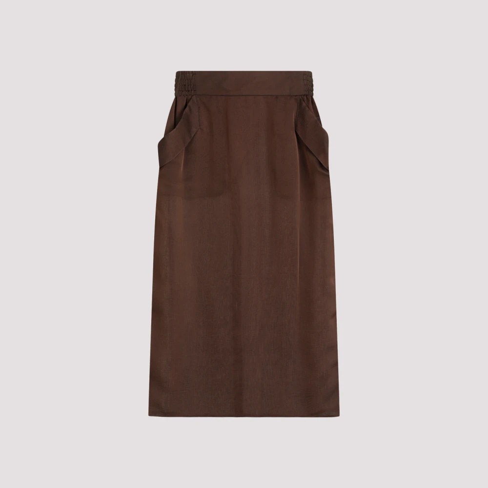 スカート Saint Laurent Brown Silk Skirt SAINT LAURENT BROWN SILK MIDI SKIRT | miinto | REVERSIBLE