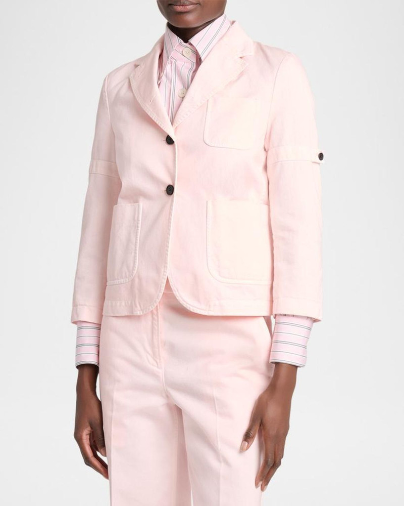 Single-Breasted Denim Shrunken Sport Coat 4