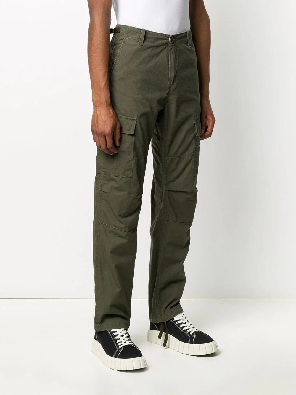 straight leg cargo trousers - 3