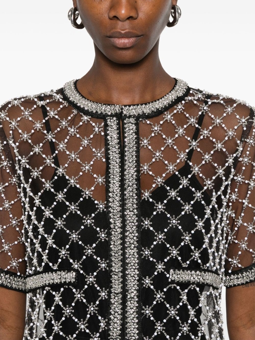 embroidered tulle top - 5