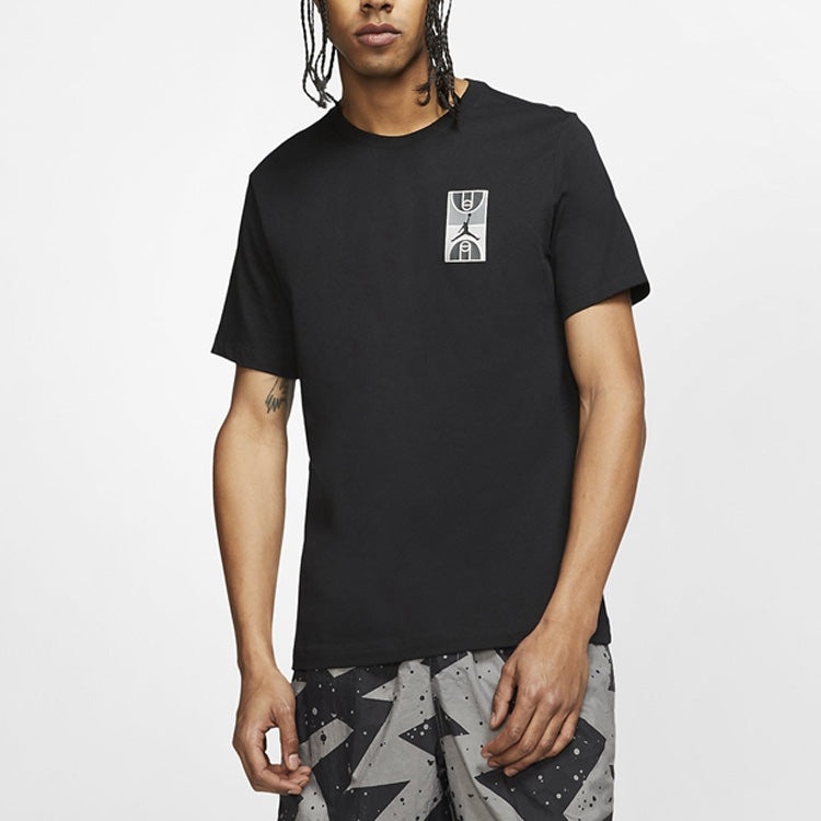 Air Jordan Back Stadium Large Printing Short Sleeve Black CJ6291-010 - 5