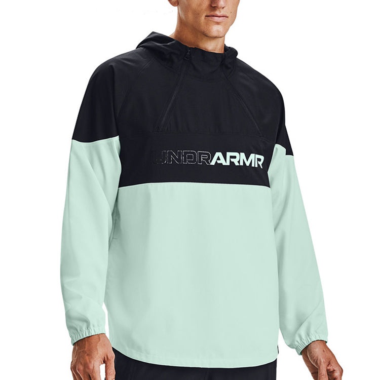 Men's Under Armour Futures Mixed Anorak Jacket Black Green 1358231-002 - 4