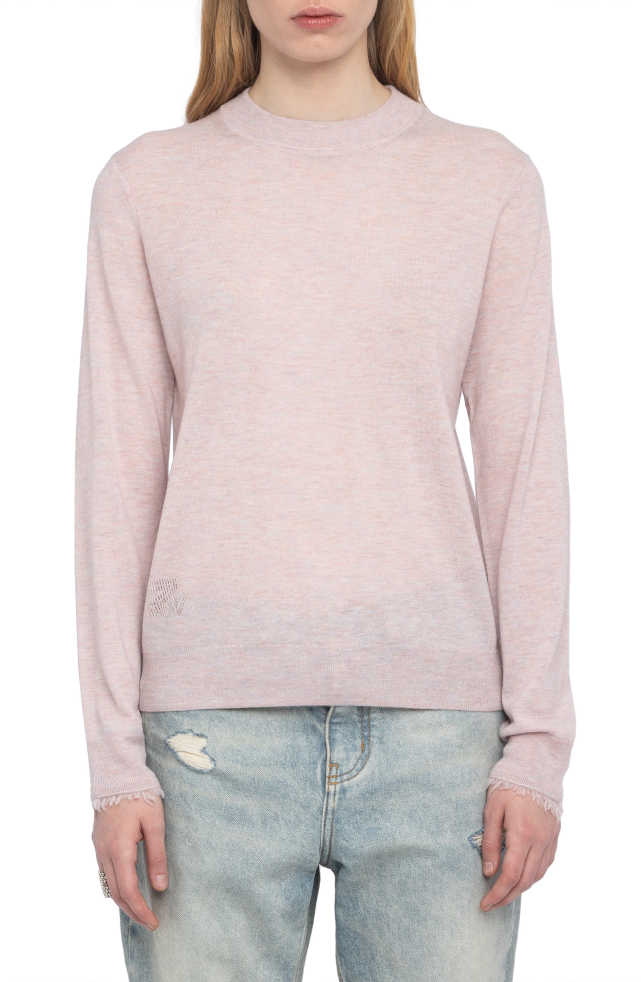 Zadig & Voltaire Ivy Crewneck Cashmere Sweater in Bebe at Nordstrom - 1