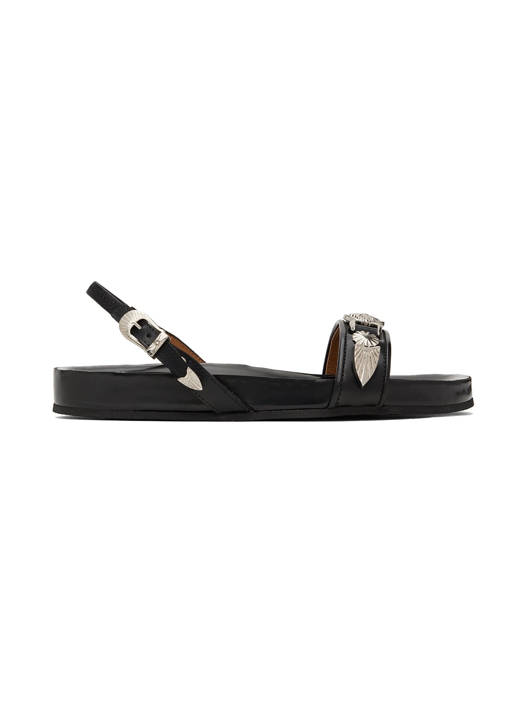 Black Slingback Sandals - 1