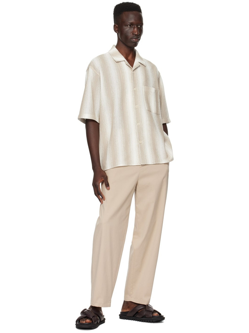 SOLID HOMME Beige & White Stripe Shirt outlook