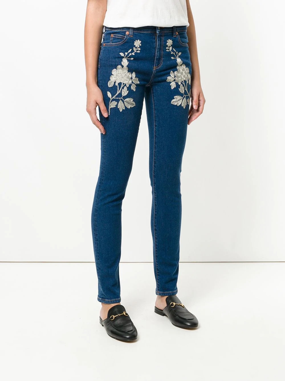 embroidered skinny jeans - 3