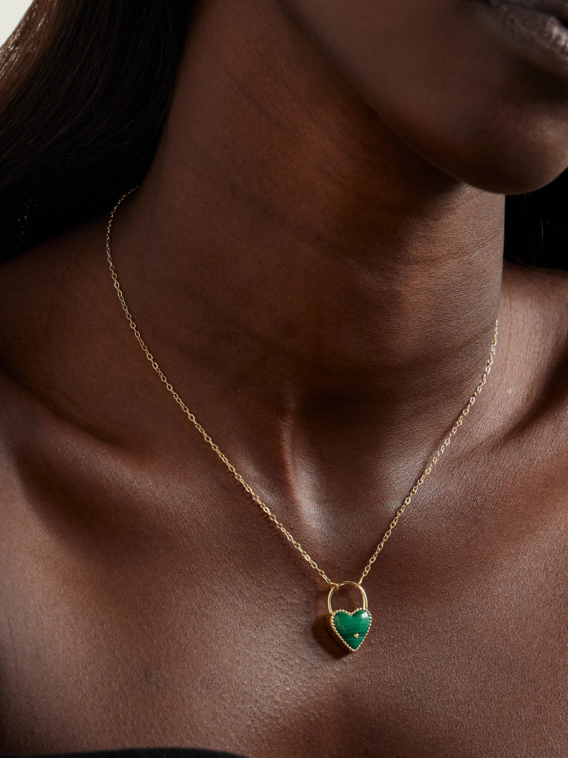 Yvonne Léon 18-karat Gold, Malachite And Diamond Necklace outlook