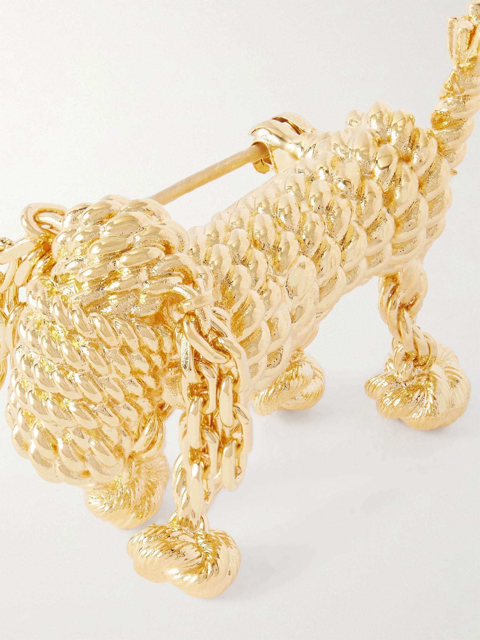 Sausage Dog gold-tone brooch Gold - 4