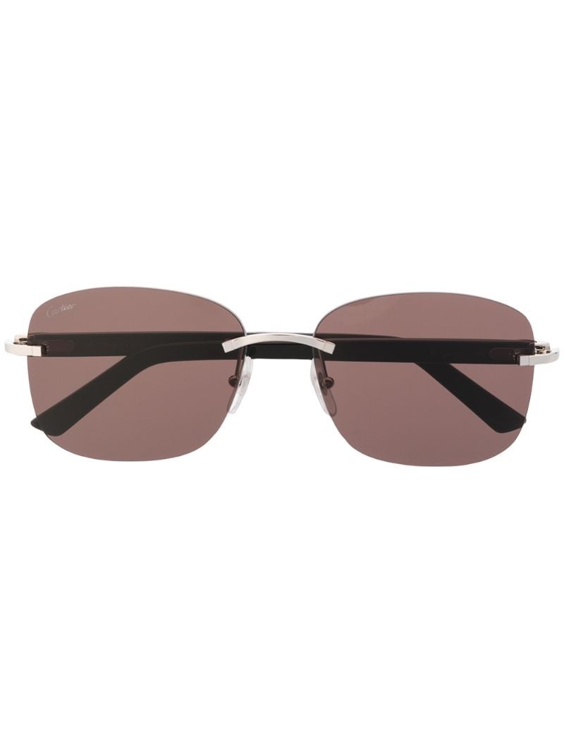 C Décor rimless rectangular-frame sunglasses - 1