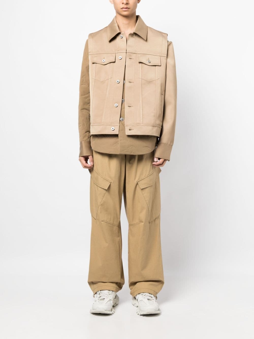 logo-patch long-sleeve jacket - 2