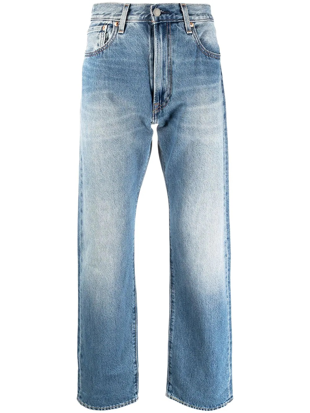 wide-leg faded jeans - 1