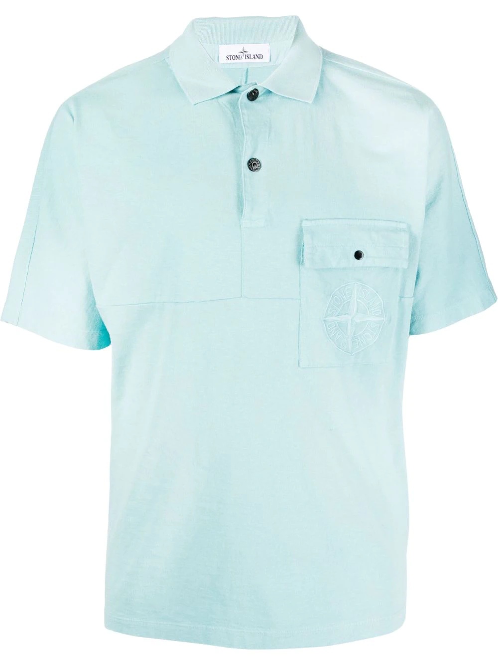 Compass-patch cotton polo shirt - 1