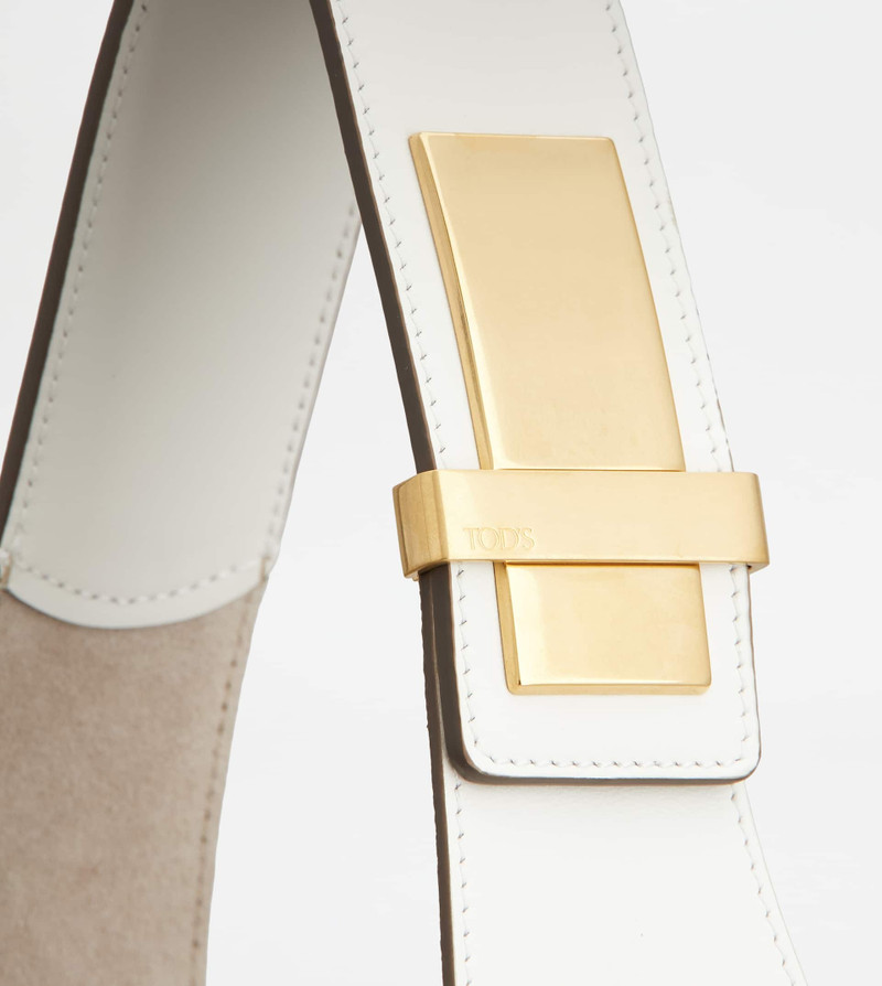 TOD'S DI BAG FOLIO SHOULDER BAG IN LEATHER SMALL - WHITE 7