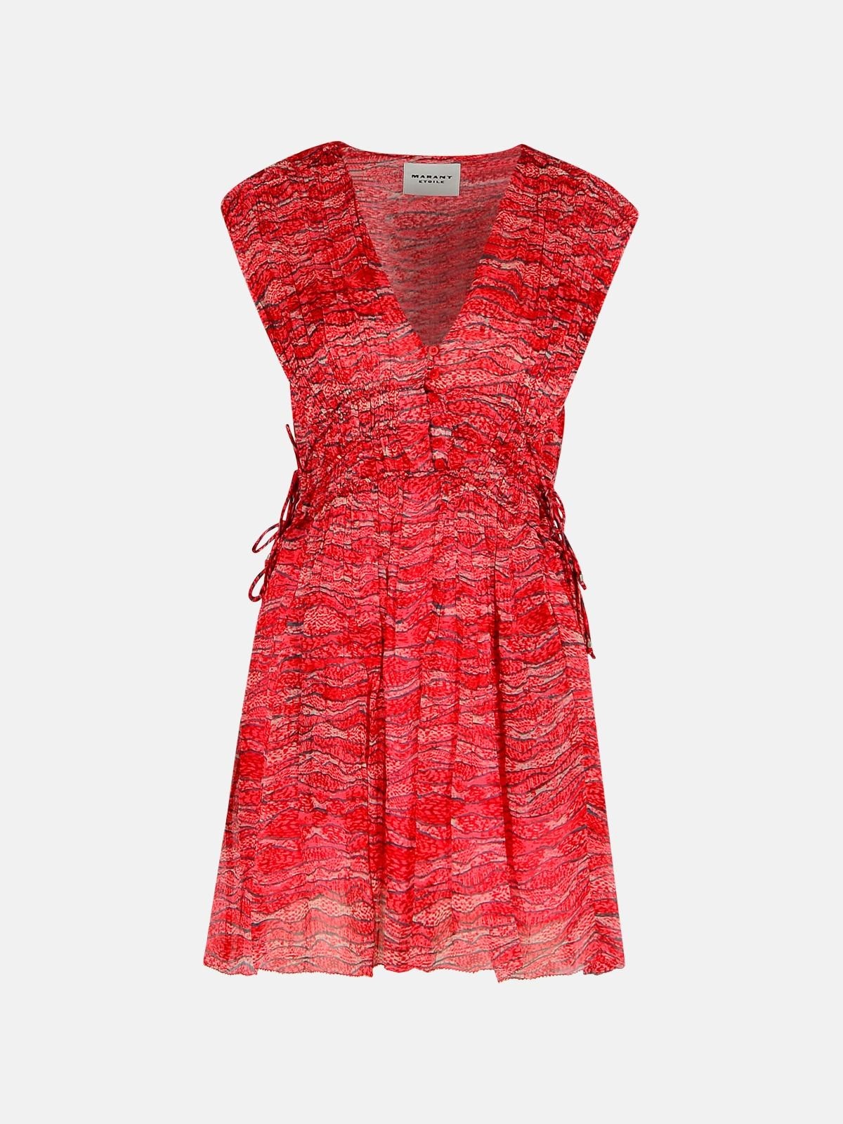 'ANAWA' RED VISCOSE DRESS - 1