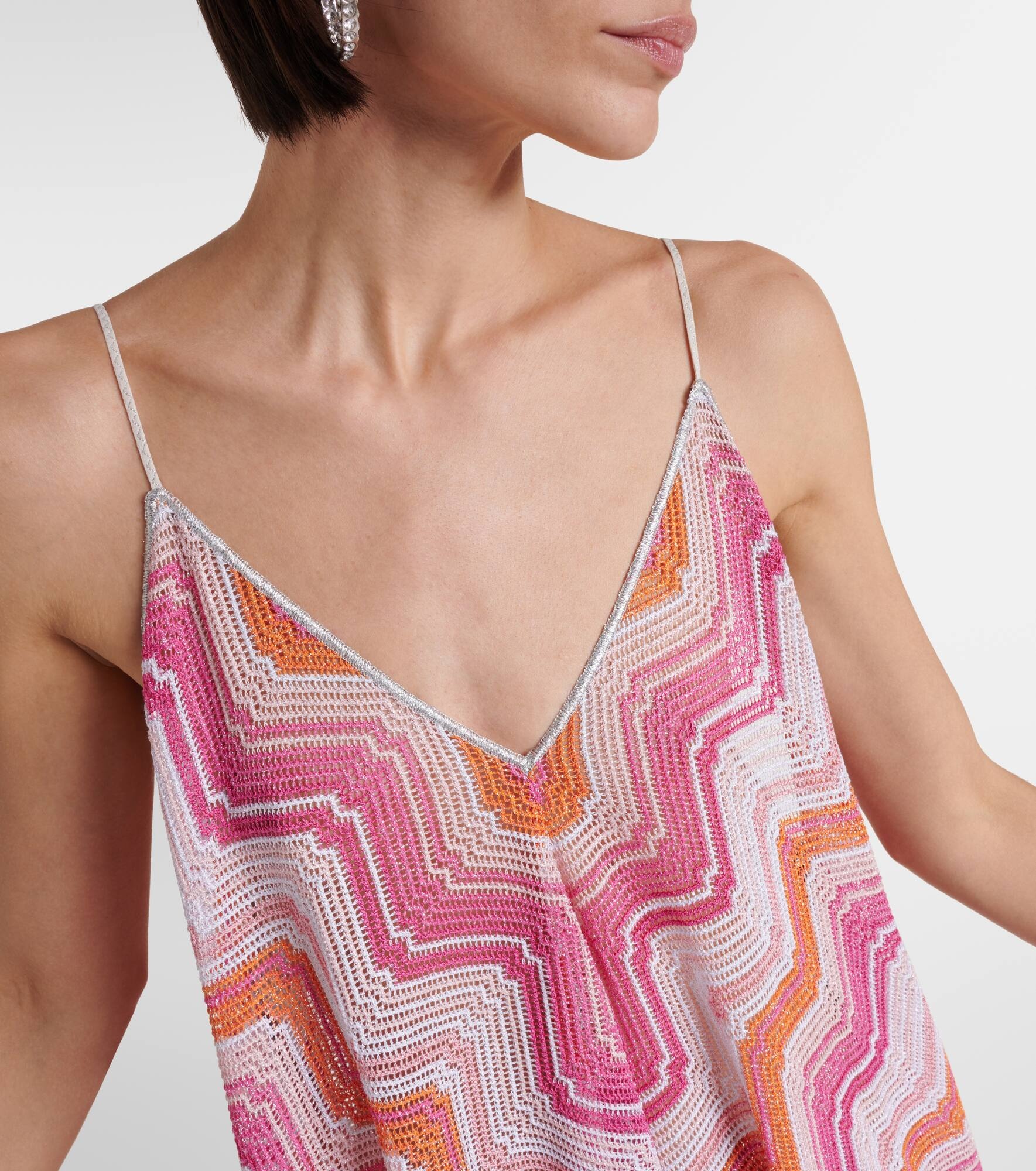 Asymmetric lamé maxi dress - 4