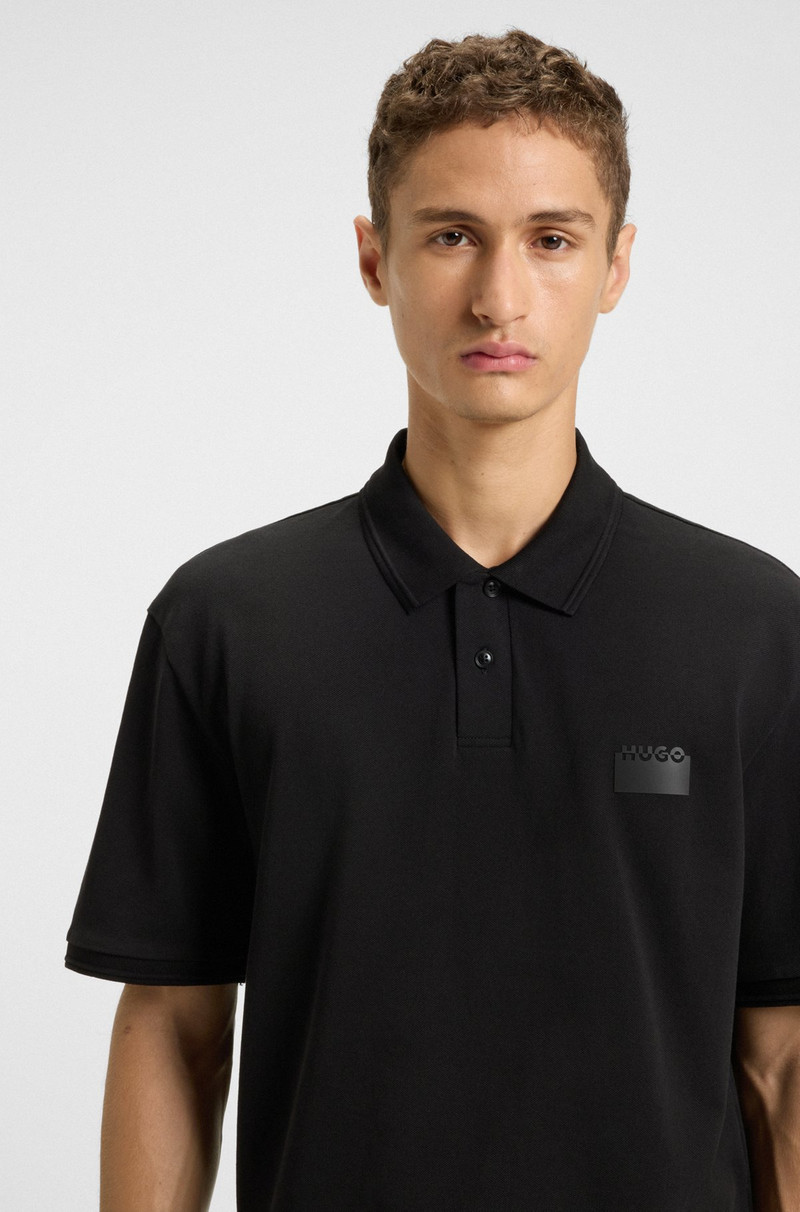 SPLIT-LOGO RELAXED-FIT POLO SHIRT IN COTTON PIQUÉ 3