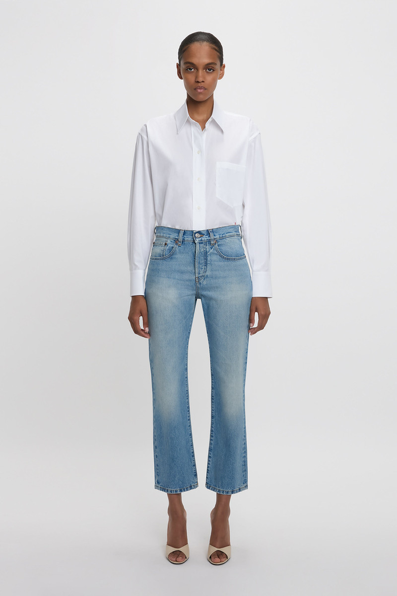 Victoria Beckham Victoria Mid-Rise Jean In Light Blue outlook