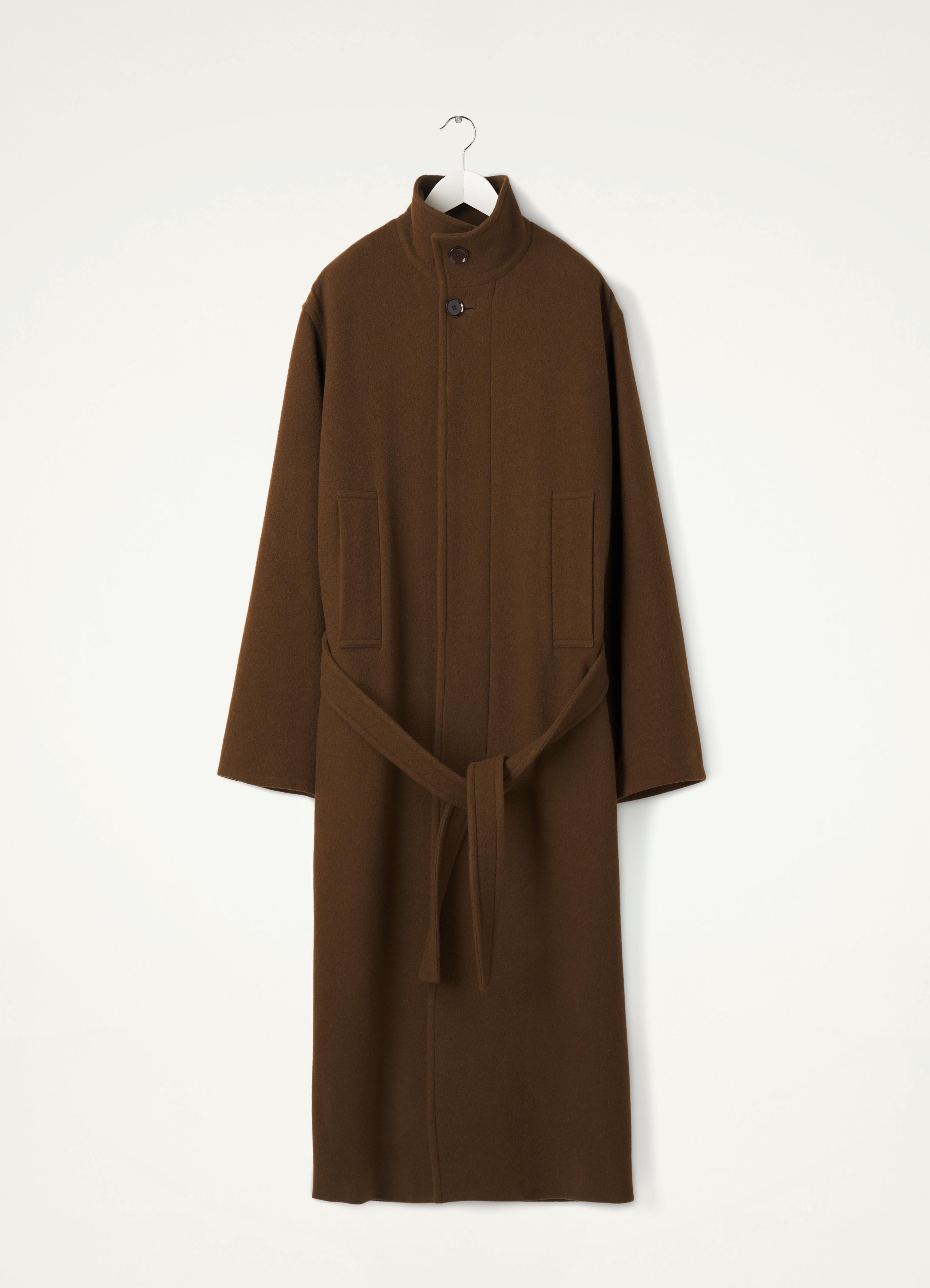 Lemaire belted wool-blend coat - Brown