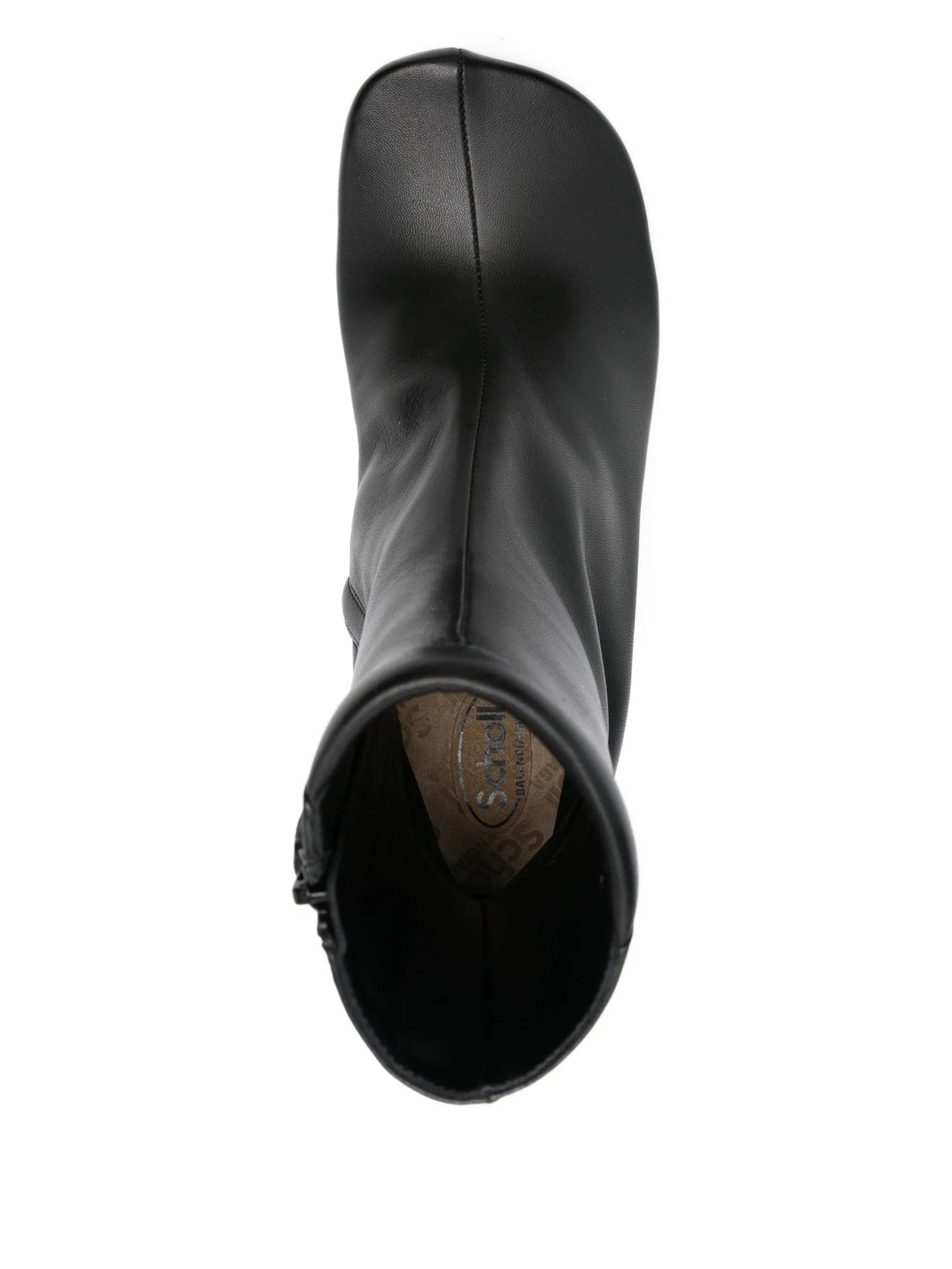 75mm leather square-toe boots - 4