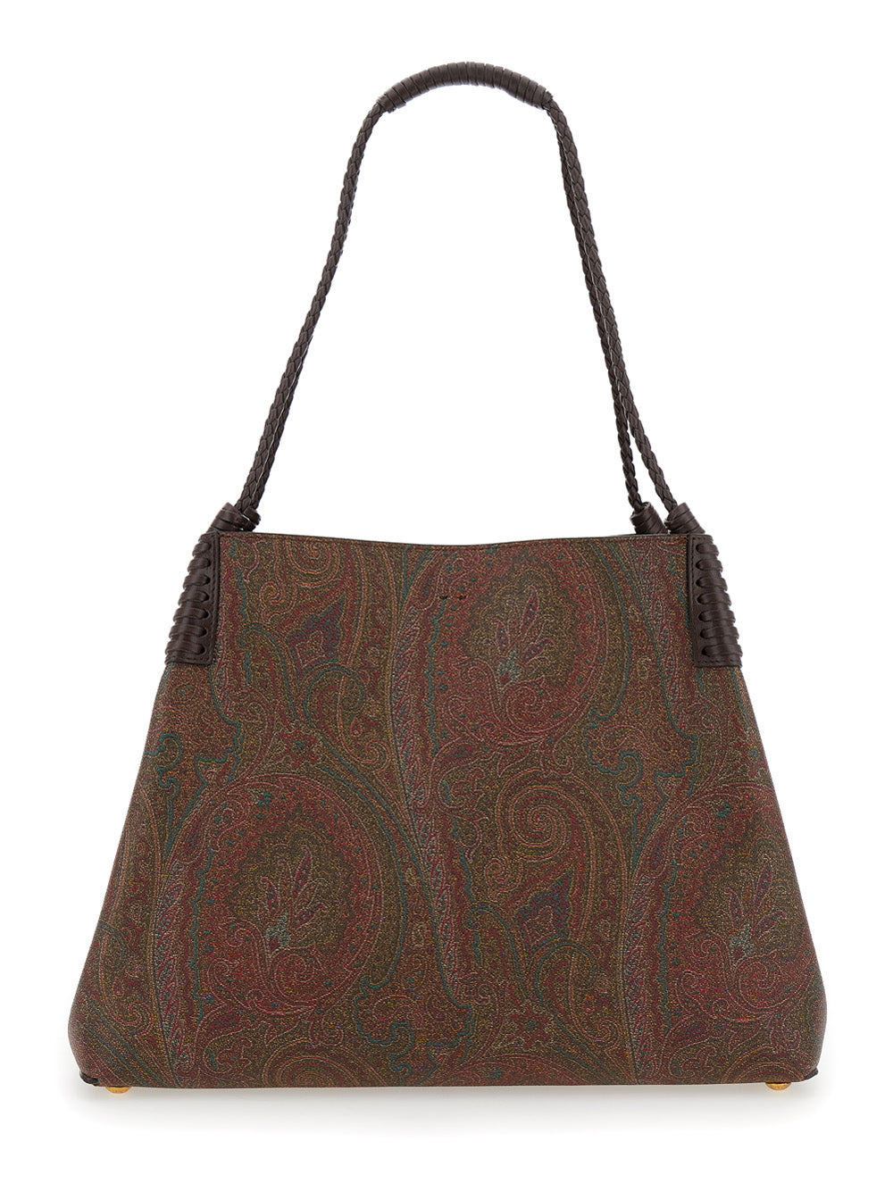 Etro Women 'Paisley Libra Medium' Brown Tote Bag With Pegaso Detail In Cotton Woman - 4