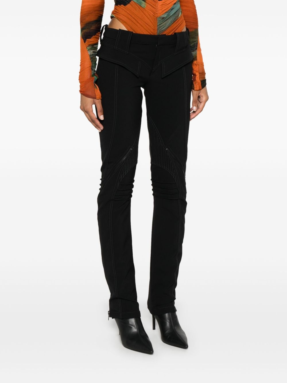 zipped scuba trousers - 3