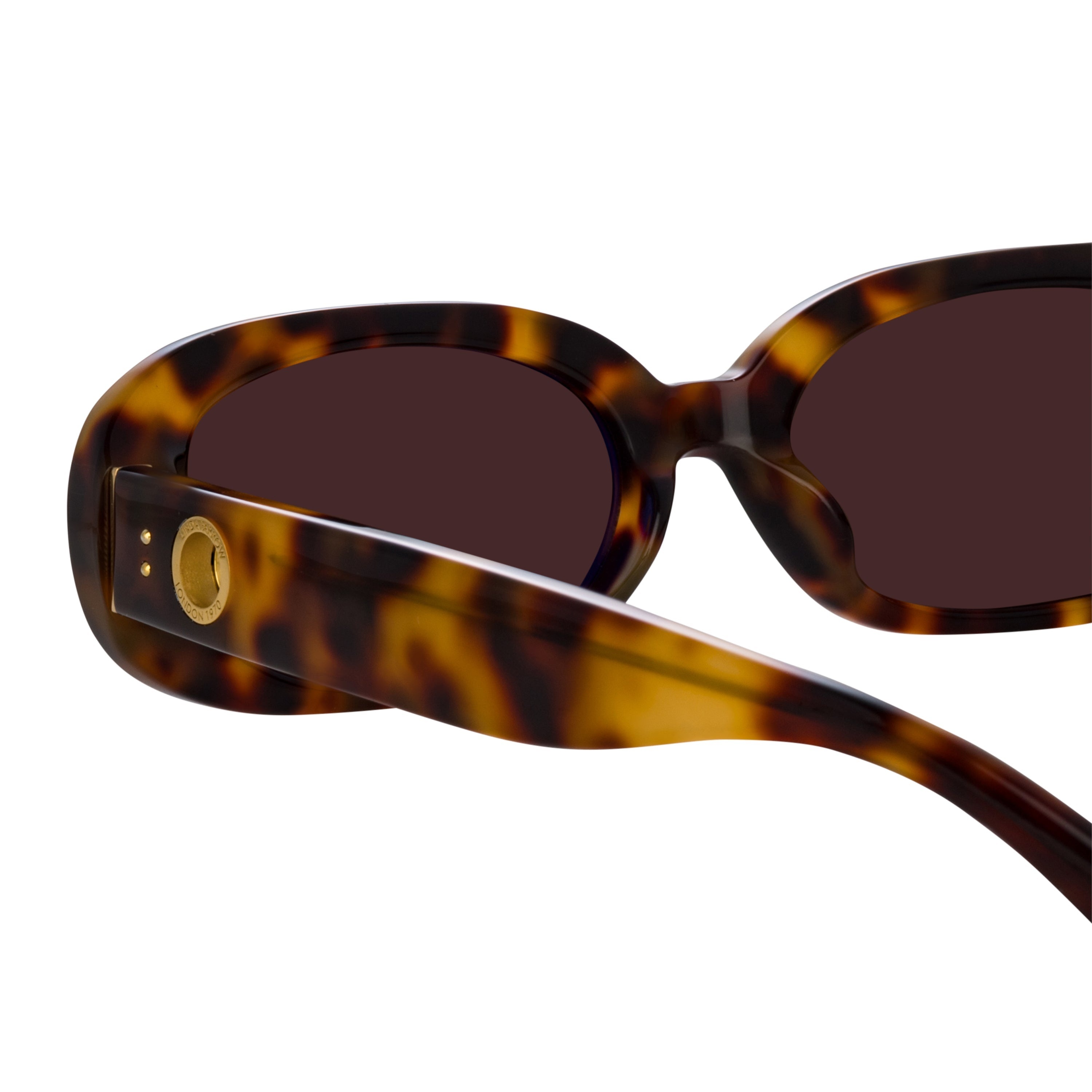 LINDA FARROW CARA OVAL SUNGLASSES IN TORTOISESHELL | REVERSIBLE
