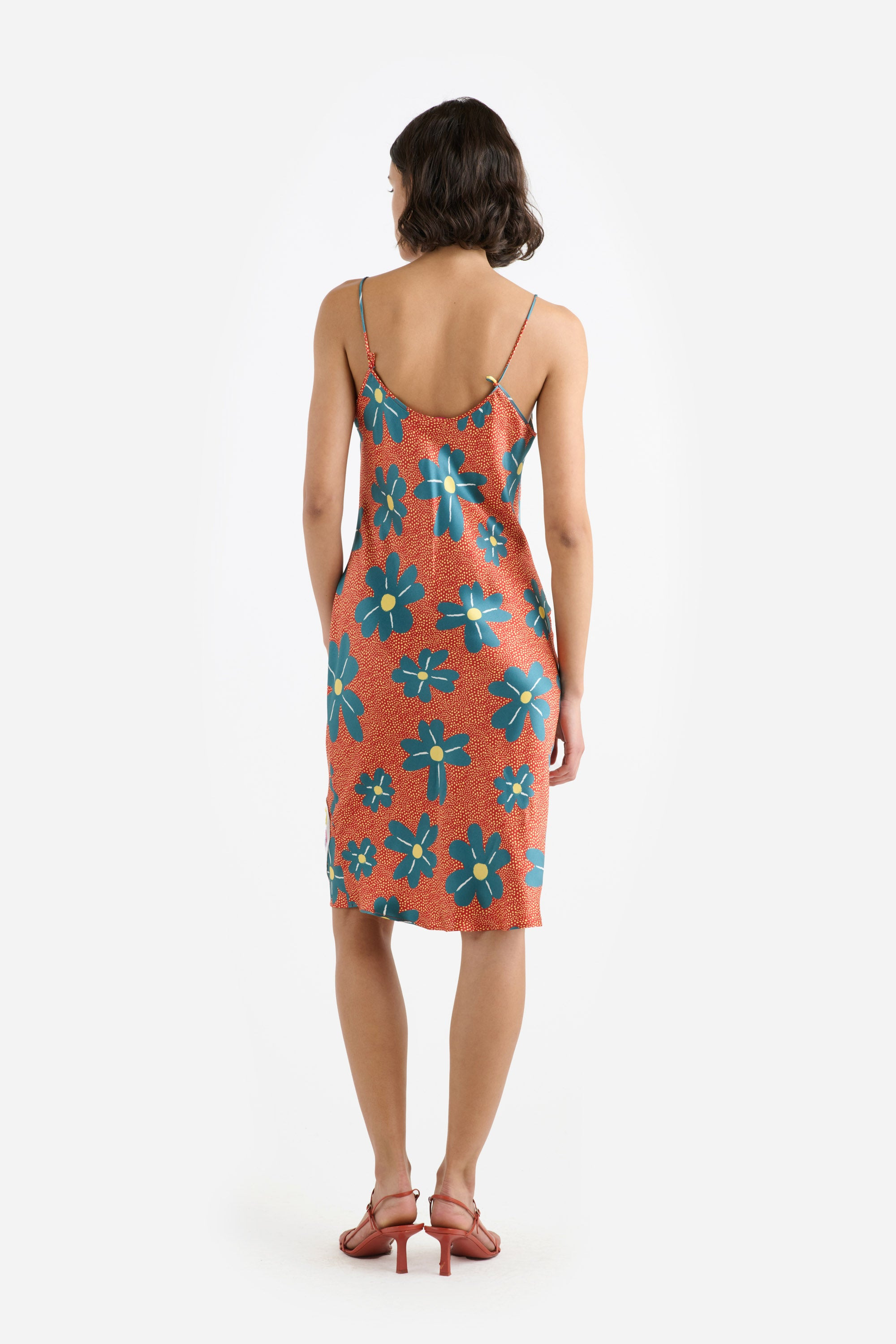 FLORAL PRINT SILK DRESS - 4