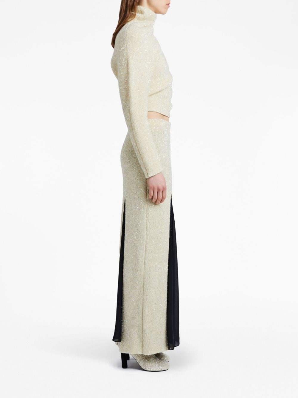twisted sequin-embellished jumper - 3
