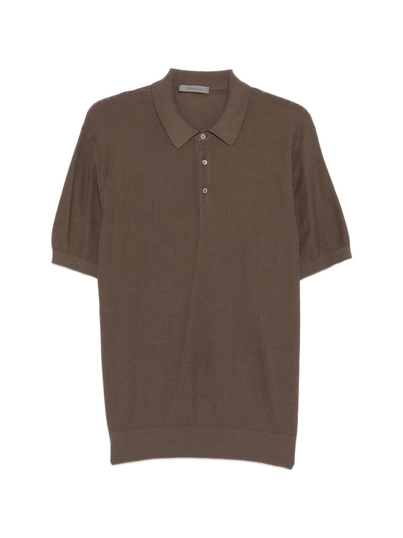 textured-knit polo shirt 1
