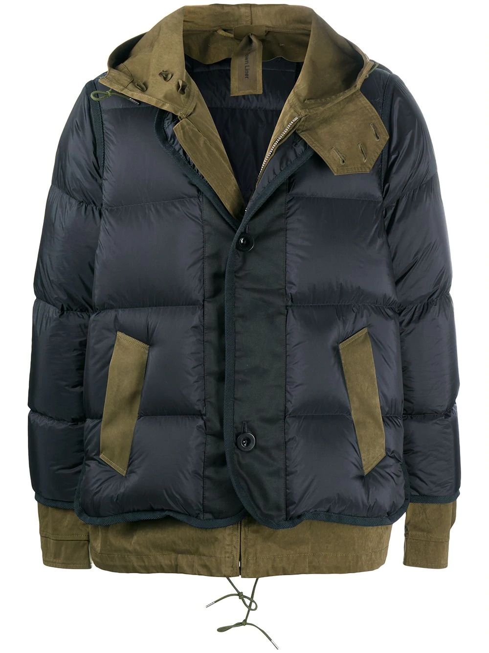 two tone puffer coat - 1