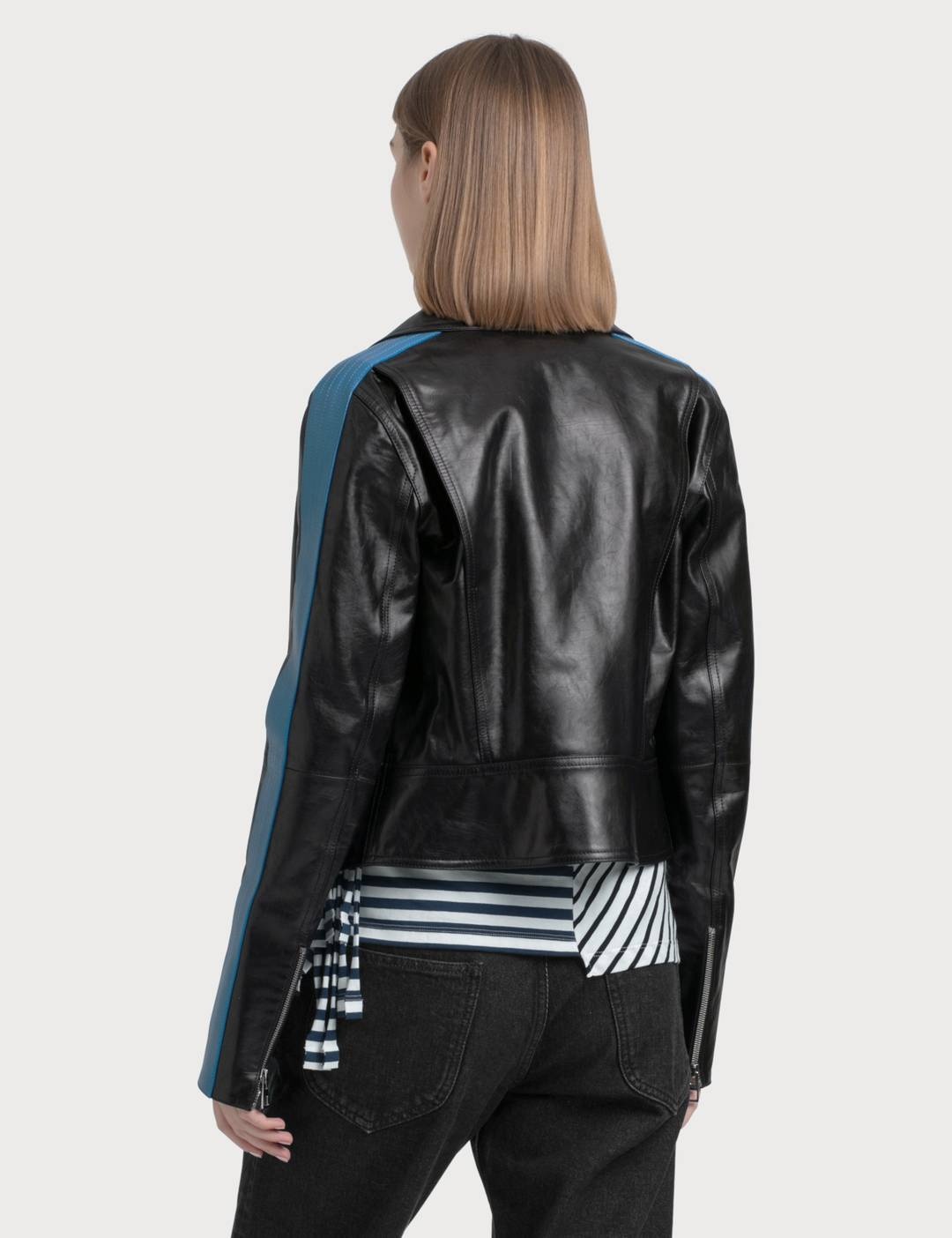 Blue Bands Leather Biker Jacket - 2