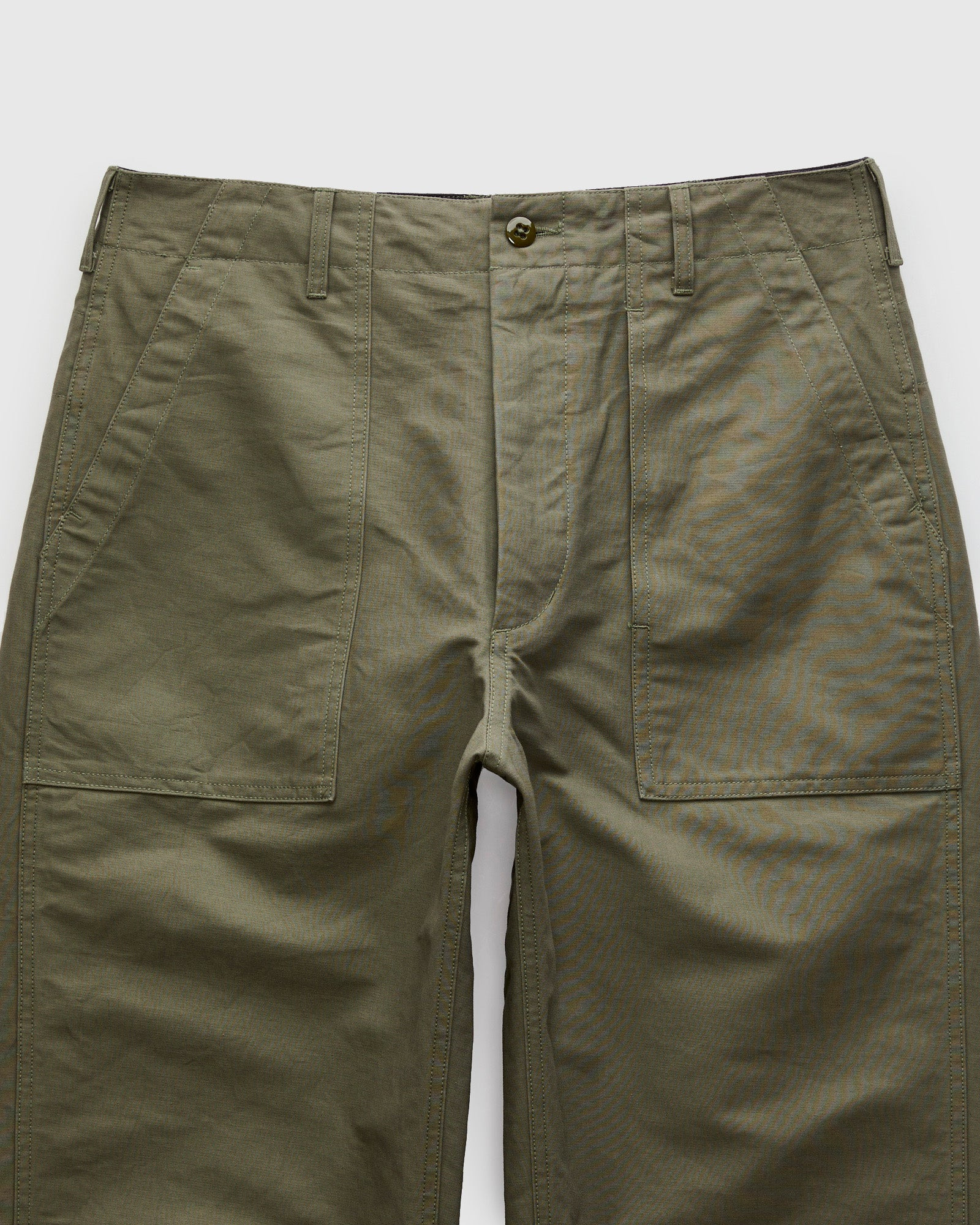 Fatigue Pants in Olive Cotton Double Cloth - 4