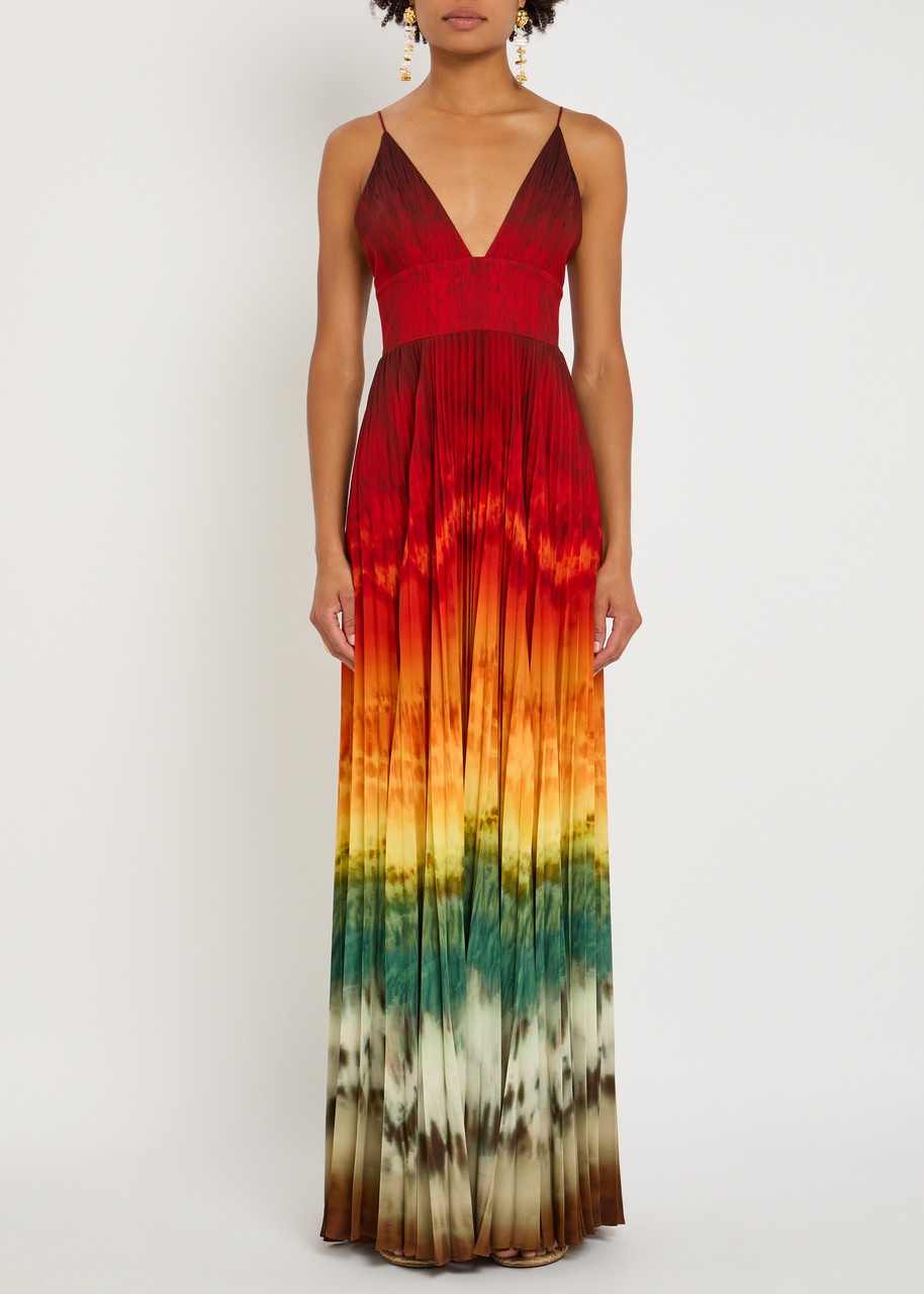 Alice + Olivia Lauren Printed Chiffon Maxi Dress - 2