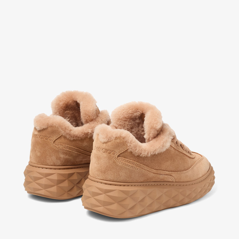 JIMMY CHOO Diamond Maxi Retro F
Toffee Velvet Suede Low Top Trainers with Shearling outlook