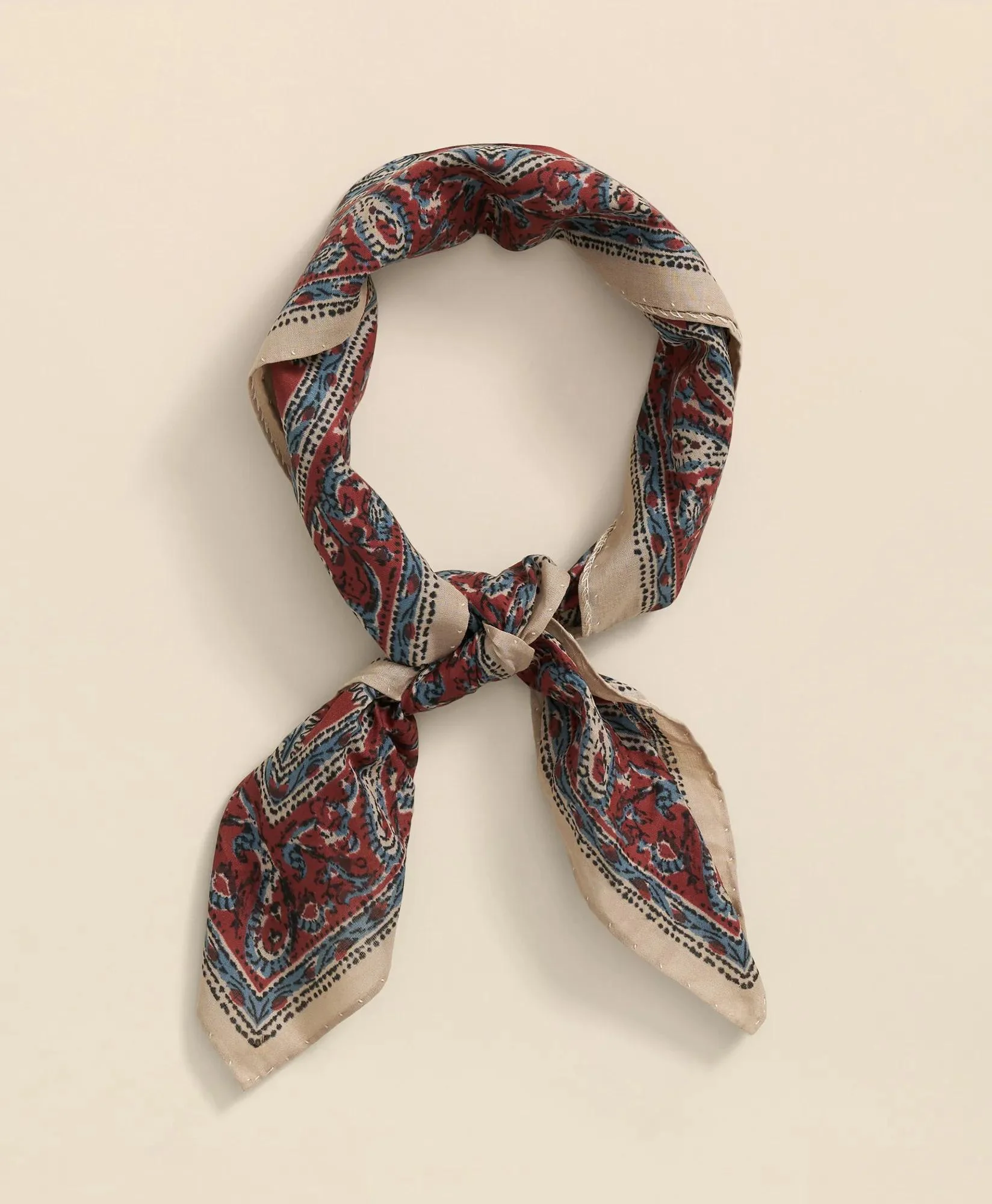 Cotton Medallion Print Neckerchief - 1