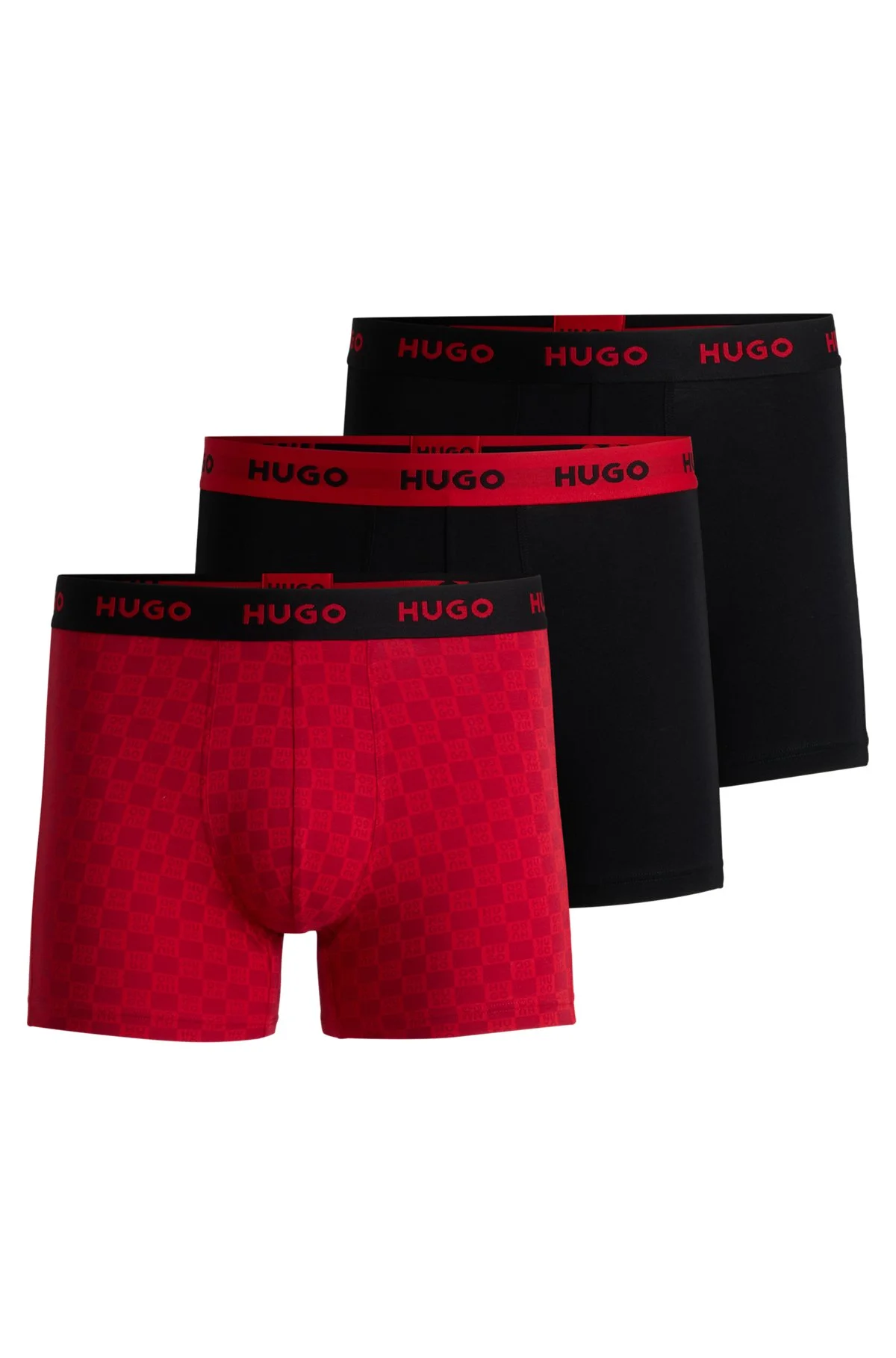 THREE-PACK OF STRETCH-COTTON BOXER BRIEFS WITH LOGOS - 1