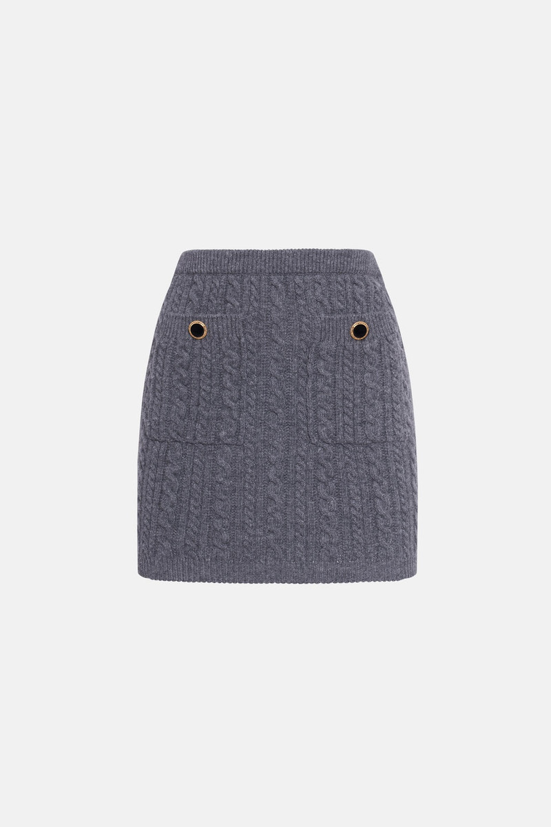 WOOL BLEND는 JWL 단추를 가진 소형 SKIRT를 뜨개질을 했습니다 - 1