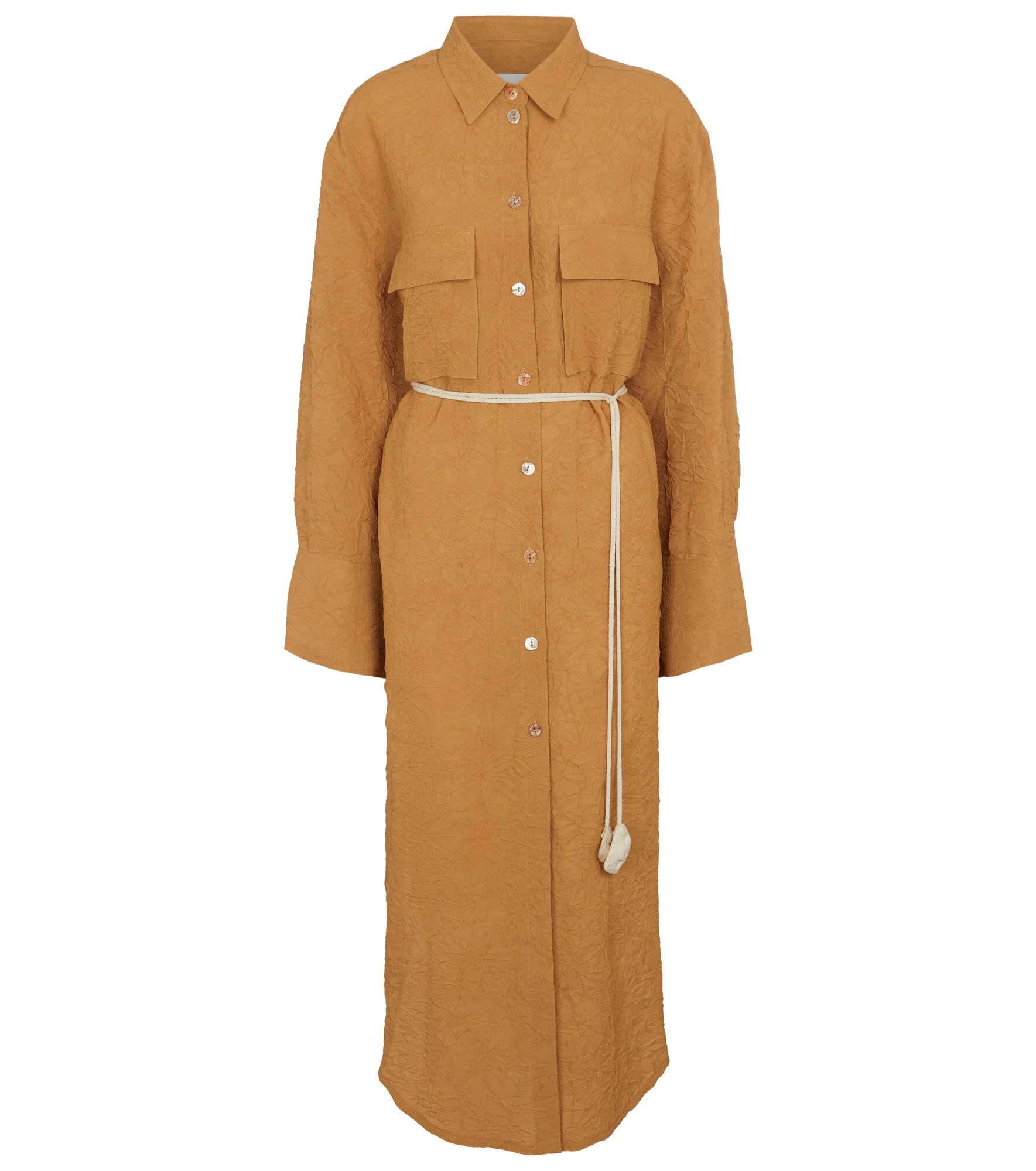 Fruma crinkled sateen shirt dress - 1