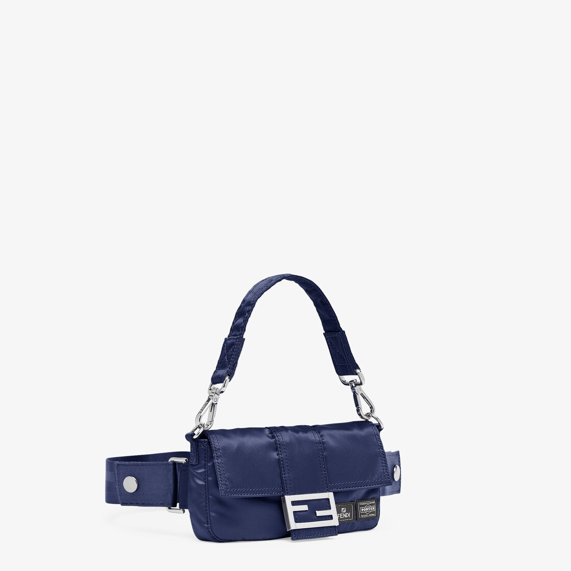 Baguette mini mobile phone pouch made of strong, high performance dark blue Porter® nylon with squar - 2
