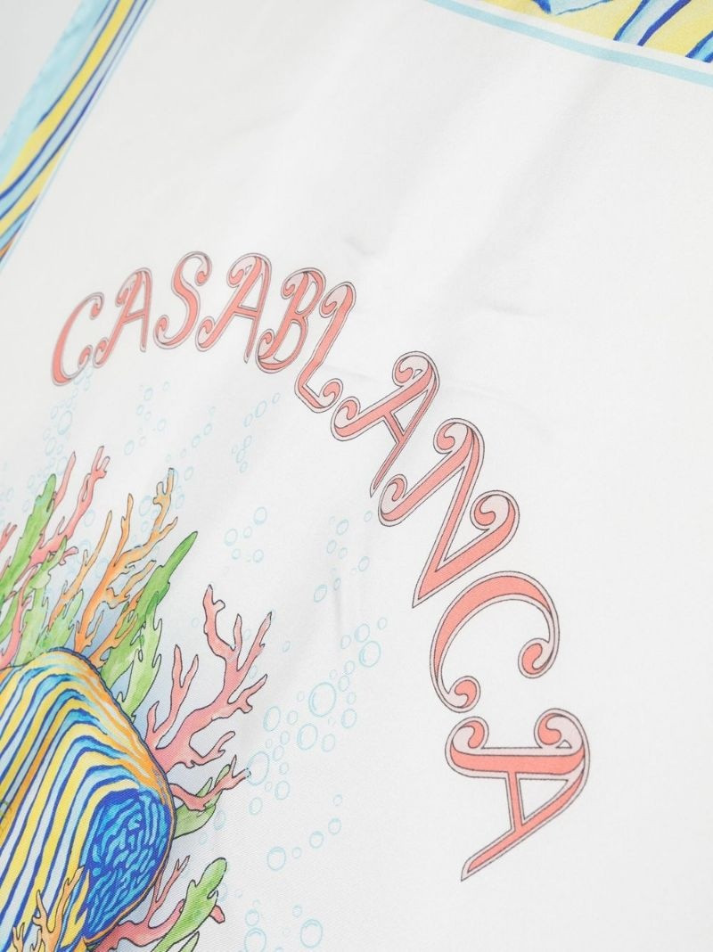 CASABLANCA fish print silk scarf outlook